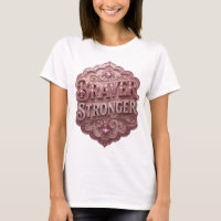 Witty Gold BRAVER STRONGER Slogan Tee