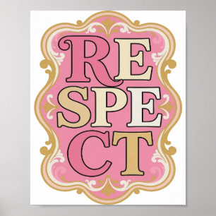 Witty Gold RESPEKT Text Design Poster