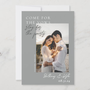 Witty Grey Photo Enregistrer La Date Invitation