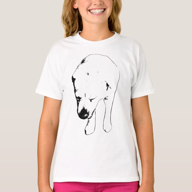 Witty Head-Down-Labrador mit Holiday Wink T-Shirt (Vorderseite)