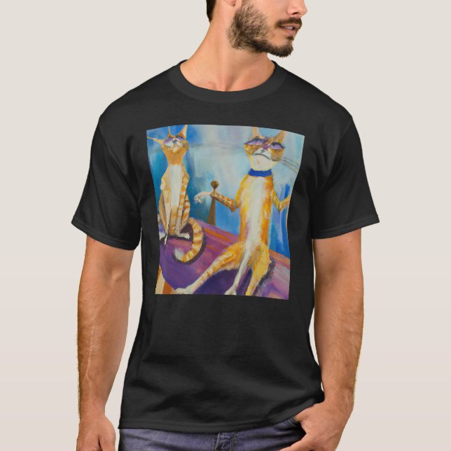 Witty kittens humorous cat meow kitty portrait wit T-Shirt (Vorderseite)