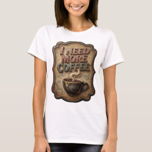 Witty Pink I BRAUCHE MEHR KAFFEE Zitat T-Shirt