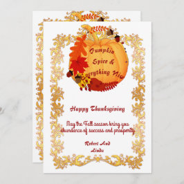 Witty Quote Orange Fall Pumpkin Gewürz Gold Frame