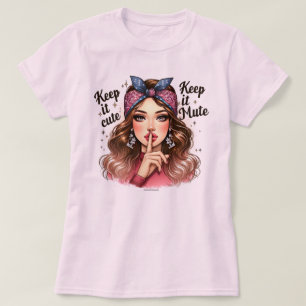 Witty Retro Girl T-Shirt – Bleibt süß und still