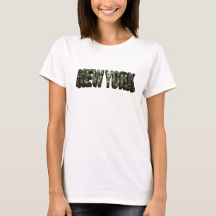 Witty Yellow NEW YORK 3D Text Kunst T-Shirt