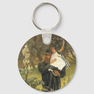Witwer von Tissot, Vintage-Viktorianisches Porträt Schlüsselanhänger