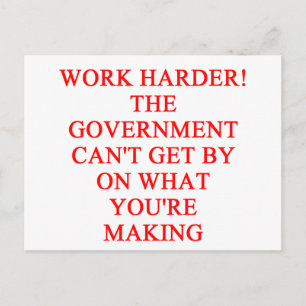 Witz über Staatsausgaben Postkarte