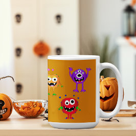 Witzig, bunt, Cartoon Monster Kaffeetasse