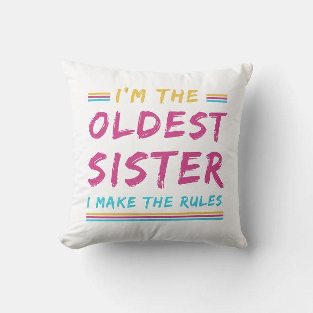 Witzig, dass ich die älteste Schwester bin, die ic Kissen (Vorderseite)