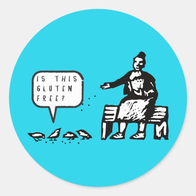 Witzig ist dieser glutenfreie Cartoon Runder Aufkleber (Vorderseite)