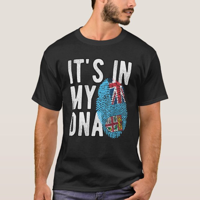 Witzig ist es in meiner DNA-Fidschi-Flagge Fingerp T-Shirt (Vorderseite)
