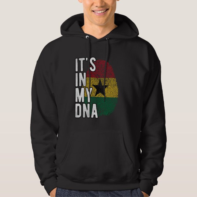 Witzig ist es in meiner DNA-Ghana-Flagge Fingerpri Hoodie (Vorderseite)