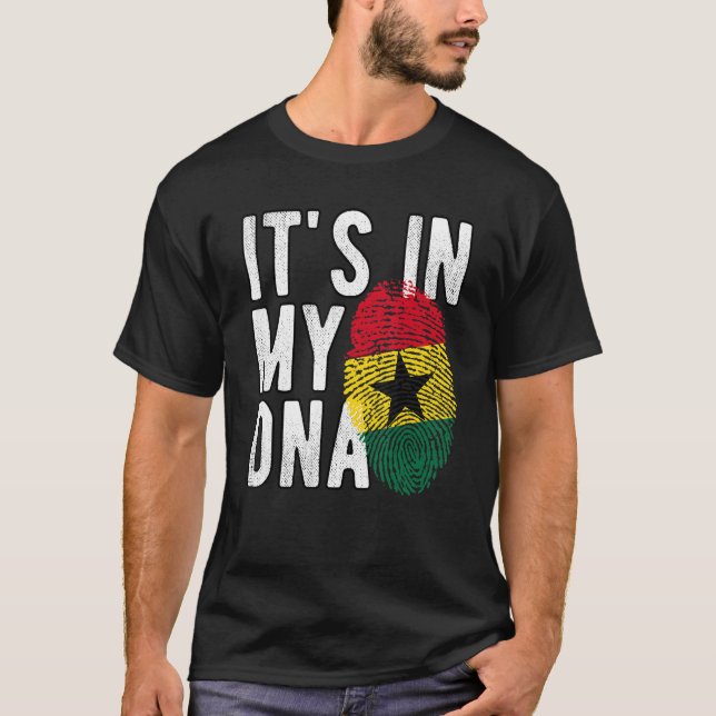 Witzig ist es in meiner DNA-Ghana-Flagge Fingerpri T-Shirt (Vorderseite)
