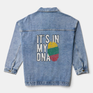 Witzig ist es in meiner DNA Litauen Flagge Fingerp Jeansjacke