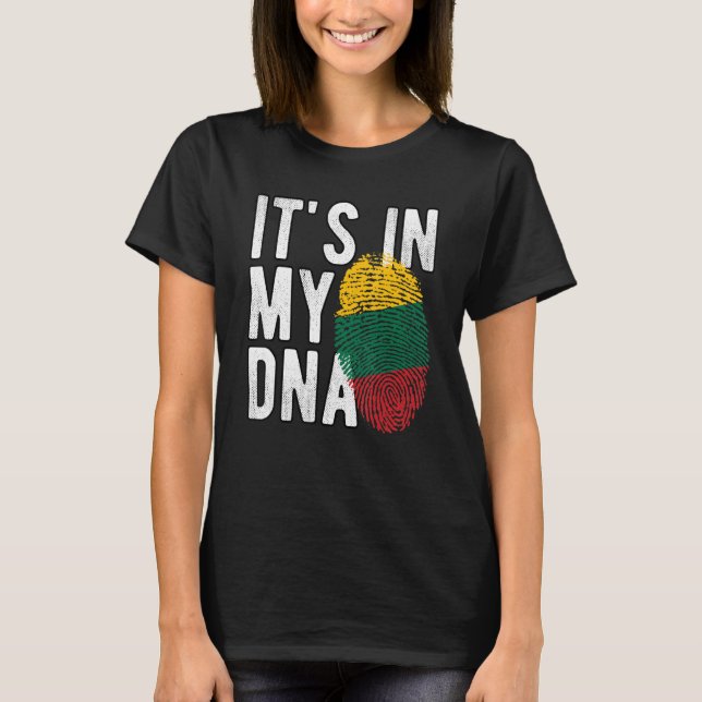 Witzig ist es in meiner DNA Litauen Flagge Fingerp T-Shirt (Vorderseite)