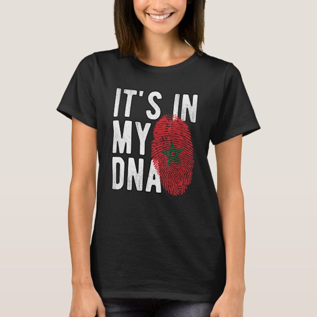 Witzig ist es in meiner DNA Marokko-Flagge Fingerp T-Shirt (Vorderseite)