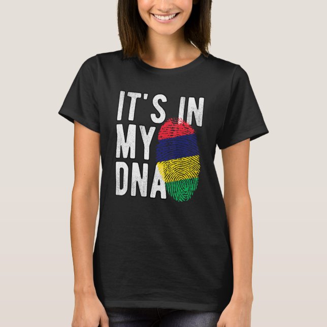 Witzig ist es in meiner DNA Mauritius-Flagge Finge T-Shirt (Vorderseite)