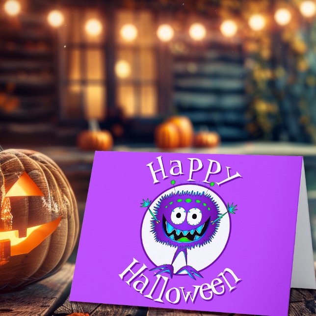 Witzig, Monster, Halloween Karte (Check out this most excellent cartoon monster Halloween card!)