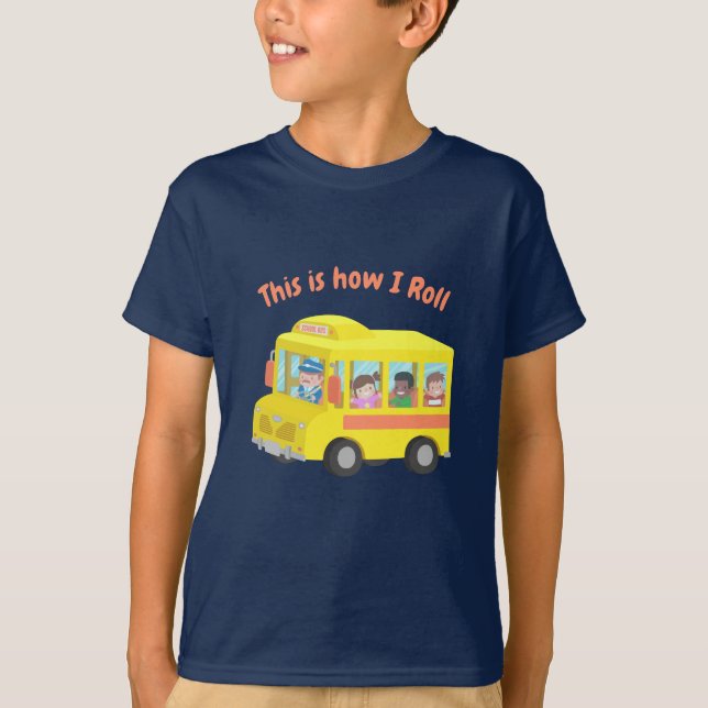 Witzig So rolle ich das T-Shirt Schulbus Kids (Vorderseite)