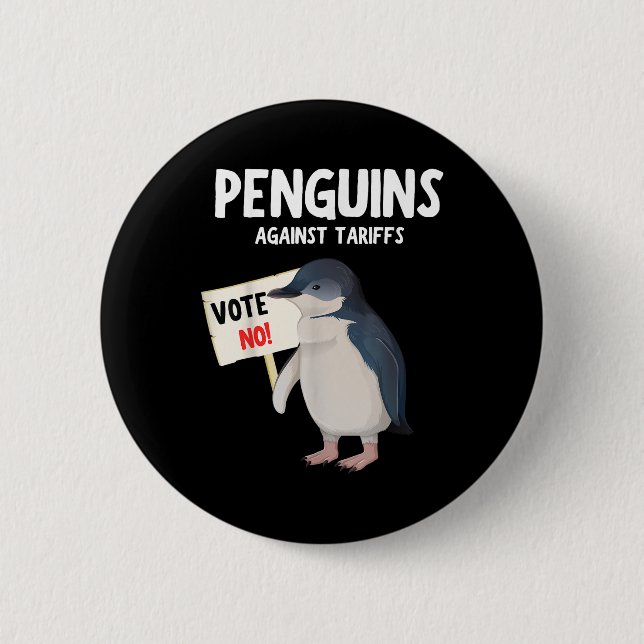 Witzig stehe ich mit den Pinguinen, Pinguinen gege Button (Vorderseite)