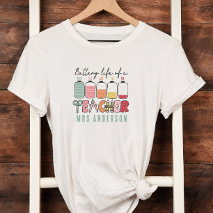 Witzige Akkulaufzeit eines Lehrers T-Shirt