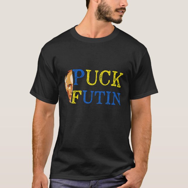Witzige Anti-Putin-Meme stehe ich mit Ukraine T-Shirt (Vorderseite)