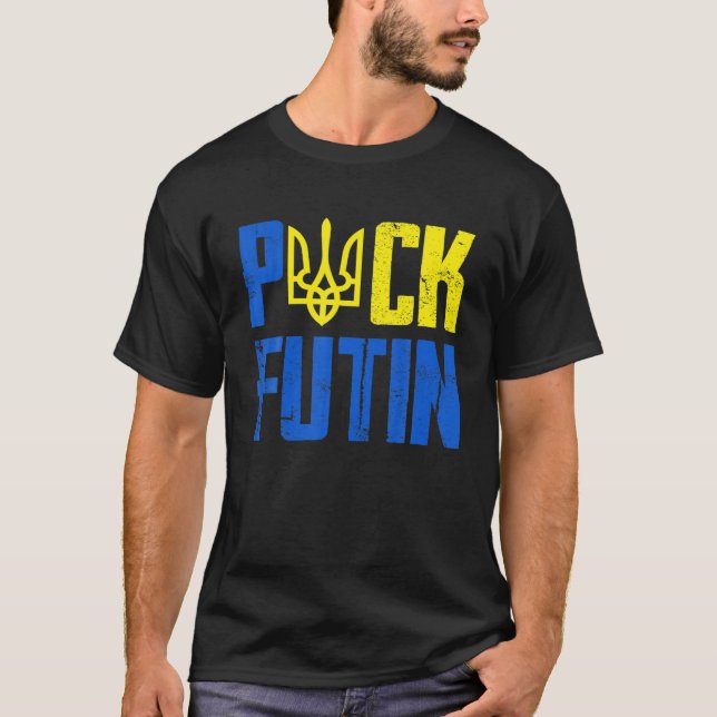 Witzige Anti-Putin-Meme stehe ich mit Ukraine T-Shirt (Vorderseite)
