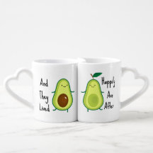 Witzige Avocado-Verbund-Herz-Paar-Tassen