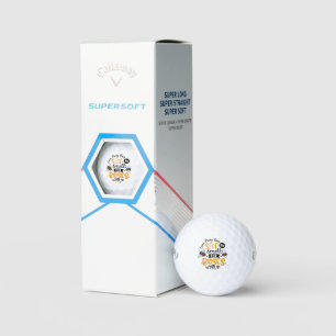 witzige Bienensportler Golfball