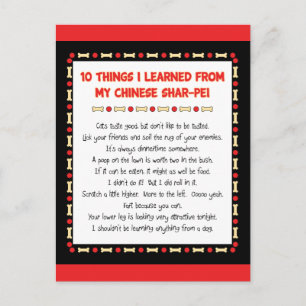 Witzige Dinge, die ich von meinem chinesischen Sha Postkarte