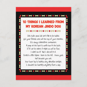 Witzige Dinge, die ich von meinem koreanischen Jin Postkarte