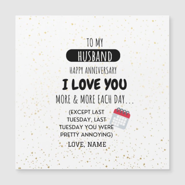 Witzige Ehefrau für den Spaß von Husband anlässlic Magnetkarte (Vorderseite)