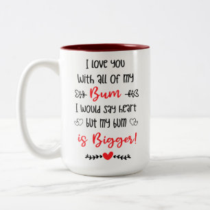 witzige Erwachsenentälteste, ich Liebe dich mit m Zweifarbige Tasse