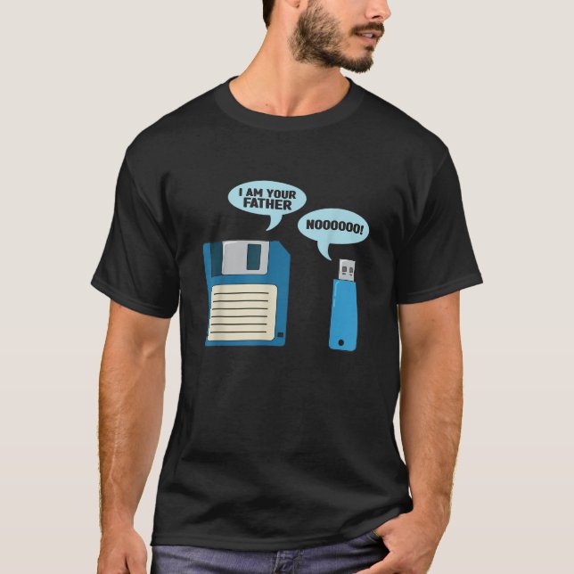 witzige Floppy-Disk-Text-Design Nostalgie Papa Wit T-Shirt (Vorderseite)