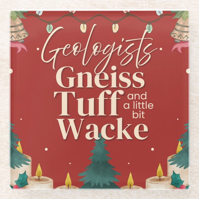 Witzige Geologie Glasuntersetzer (Vorderseite)