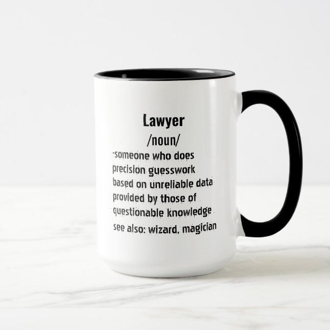 witzige Geschenke für die Rechtsanwaltsdefinition  Tasse (Rechts)