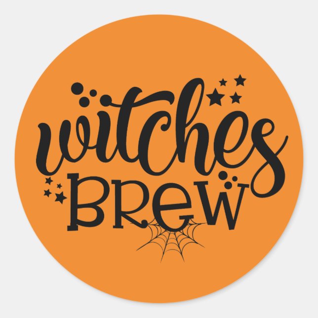 Witzige Hexen brauen Wortart Halloween Runder Aufkleber (Vorderseite)
