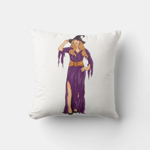 Witzige Hexenmädchen halloween weibliche Kissen