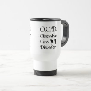 Witzige, humorvolle, obsessive Rinderkrankheit Reisebecher