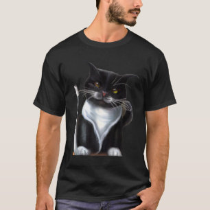Witzige Katzenkunst Meow Kitty-Porträt süße Katze T-Shirt