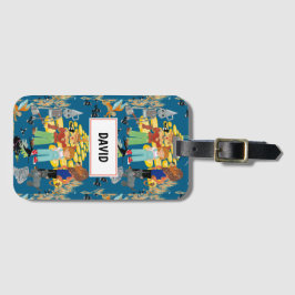 Witzige Kinderfiguren in dunkelblau Gepäckanhänger