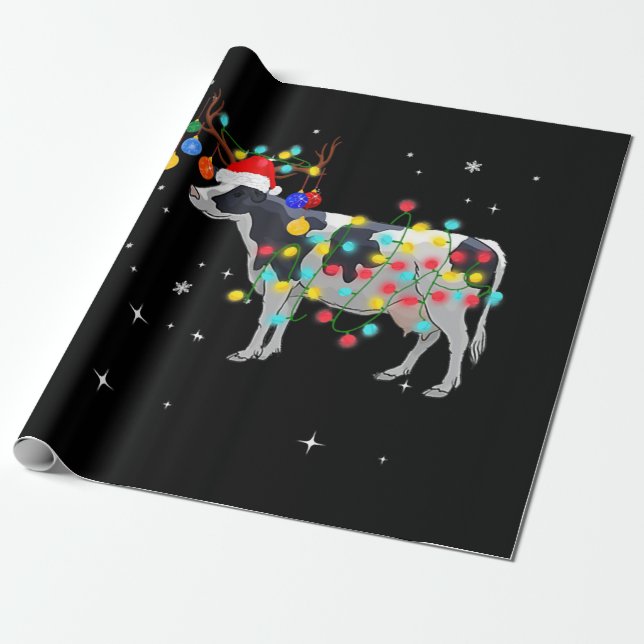 witzige Kuhweihe Weihnachten Rentiere Weihnachten Geschenkpapier (Ungerollt)