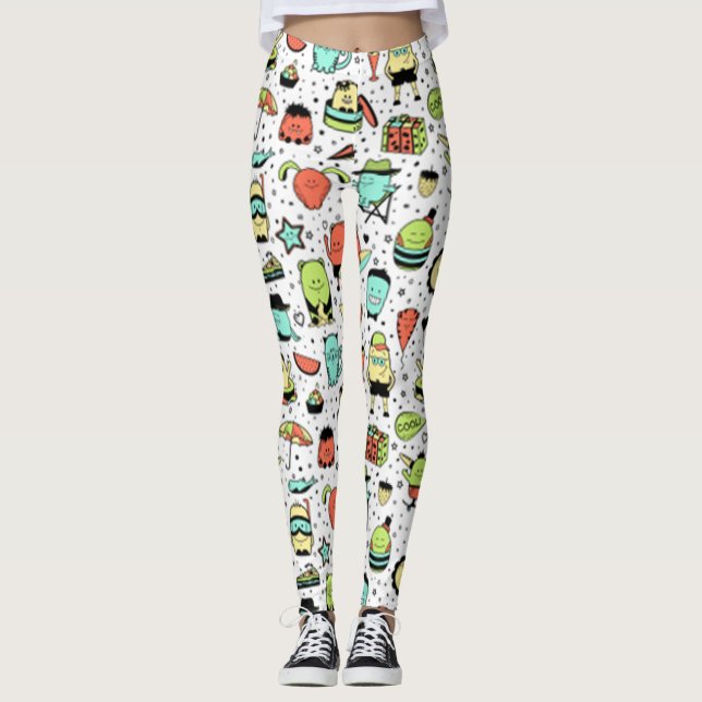 Witzige Monster Leggings (Vorderseite)