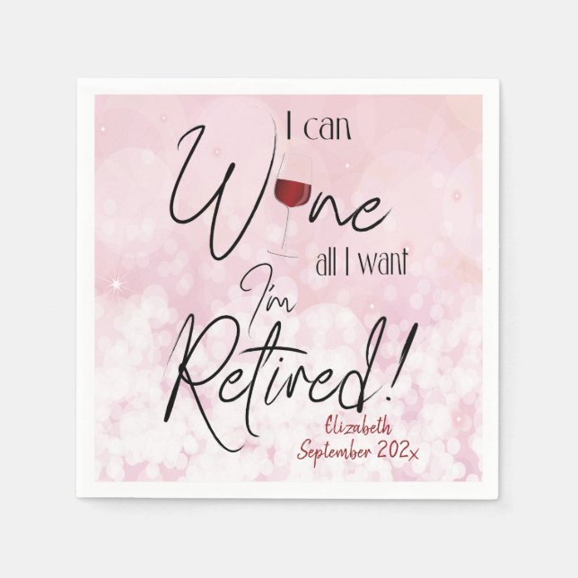 Witzige Pension I Can Wine All I Woll Serviette (Vorderseite)