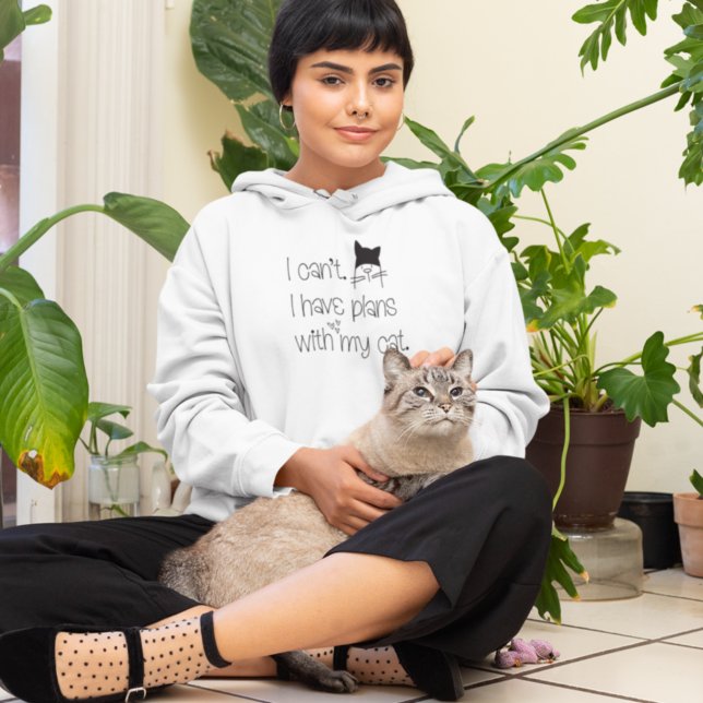 Witzige Pläne mit meiner Katze Niedlich Zeichnend  Hoodie (Von Creator hochgeladen)