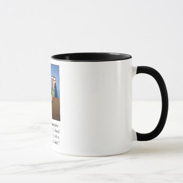 Witzige Politik und Trinken Cartoon Geschenk! Tasse (Rechts)