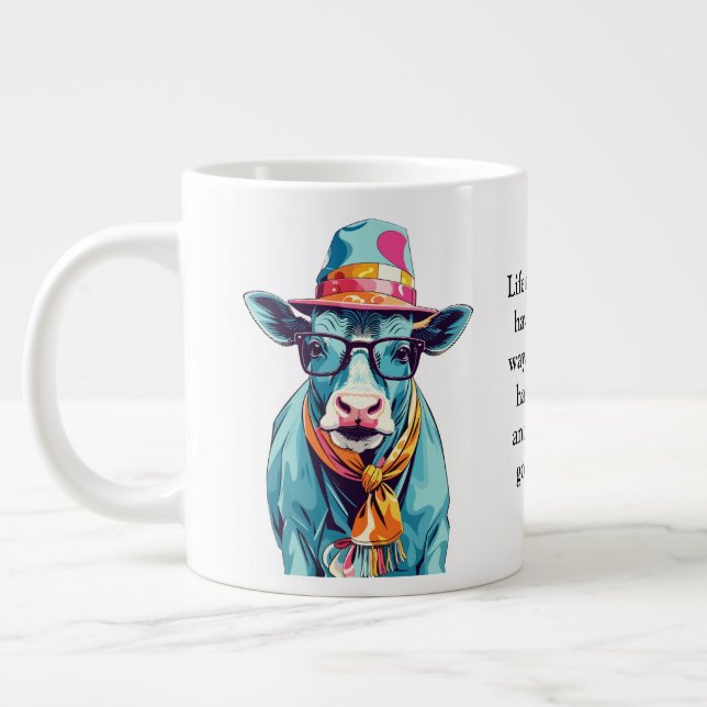 Witzige Ratschläge von einer Kuh Jumbo-Tasse (Links)
