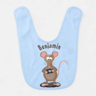 Witzige Ratte mit Kamera-Cartoon-Illustration Babylätzchen