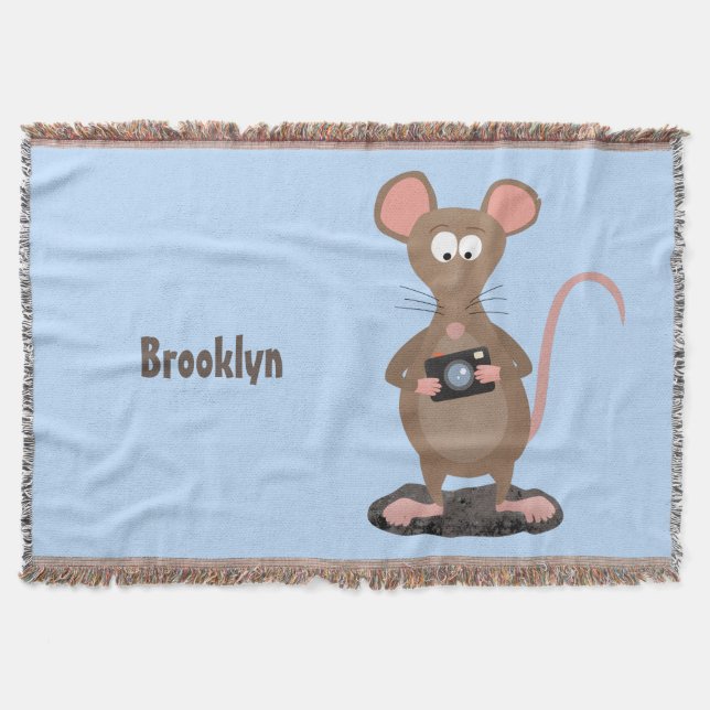 Witzige Ratte mit Kamera-Cartoon-Illustration Decke (Vorderseite)