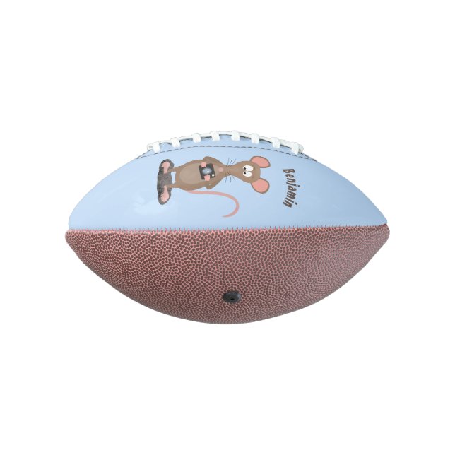 Witzige Ratte mit Kamera-Cartoon-Illustration Football (Gedreht 270)